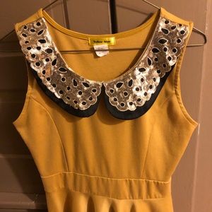 ModCloth Yellow Peter-pan Collar Dress